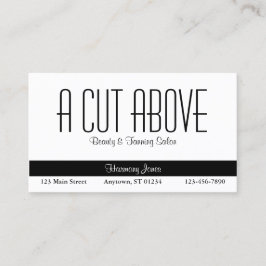 Cartão De Horário Salão de Beleza Negra e Branca