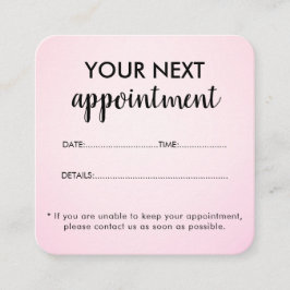 Cartão De Horário Salão de Beleza Rosa Elegante Moderno