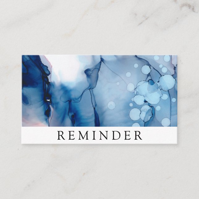 Cartão De Horário *~* Salão e Spa Blue Chic Abstrato artístico (Frente)