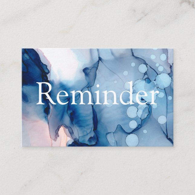 Cartão De Horário ** Salão e Spa Blue Chic Abstrato artístico (Frente)