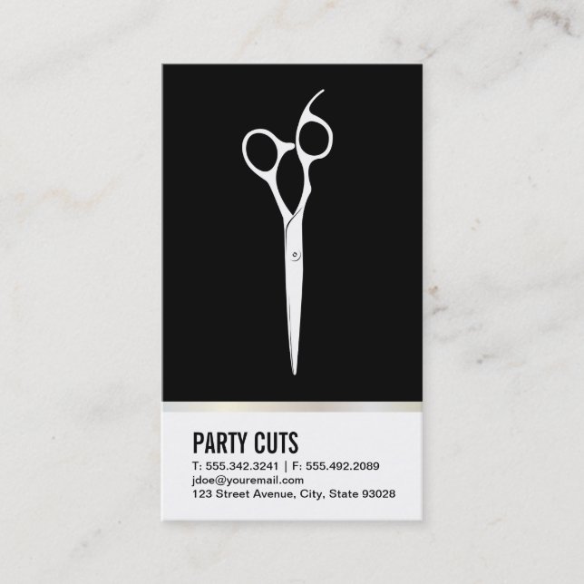 Cartão De Horário Salon Shears (Cartão de Compromisso) (Frente)