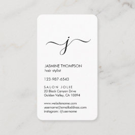 Cartão De Horário Script simples, preto e branco, com um único códig