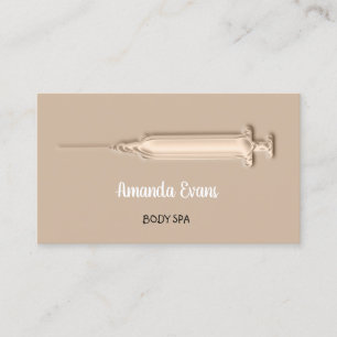 Cartão De Horário Seringa Cosmetologista Botox Injeções Rosa SPA