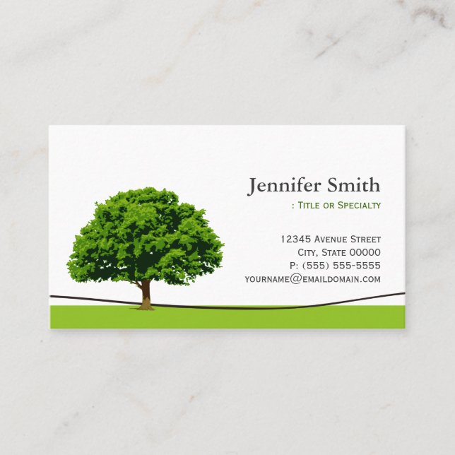 Cartão De Horário Serviço Wise Oak Tree Care - Compromisso (Frente)