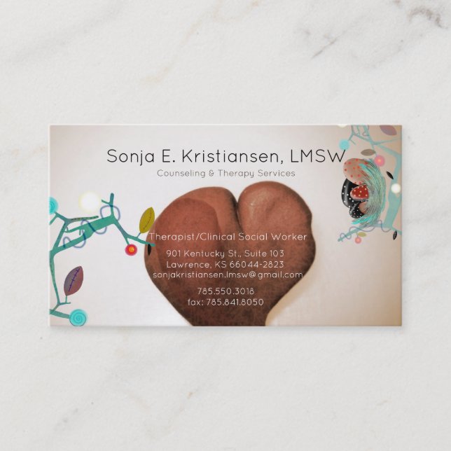 Cartão De Horário Serviços de terapia e aconselhamento (Frente)