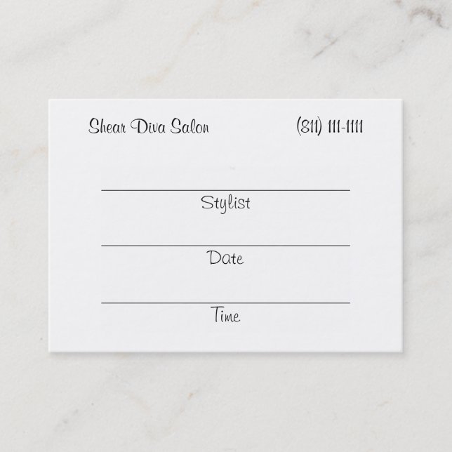 Cartão De Horário Shear Diva (cabeça vermelha) Appt. Cartões/Chubby (Frente)