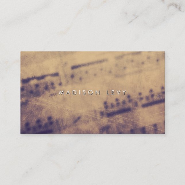 Cartão De Horário Sheet Music Grunge Teacher Musician Player (Frente)