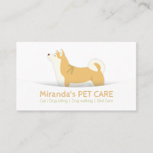 Cartão De Horário Shiba Inu Cão Pet Care Sentado Banho e Almoço