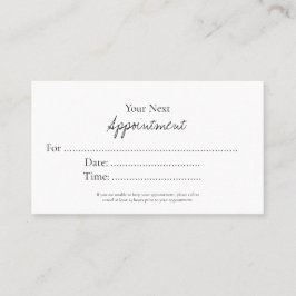 Cartão De Horário Simple Elegant Script Appointment Card