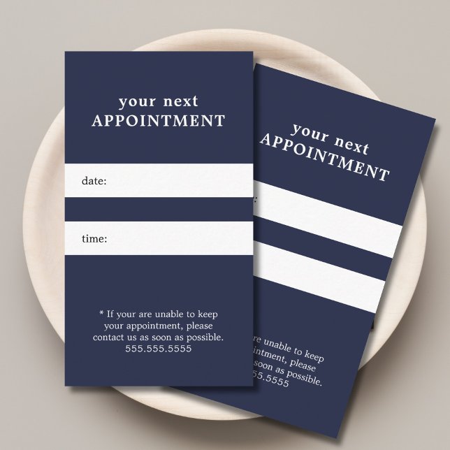 Cartão De Horário Simples Elegante Blue Beauty Appontion (Criador carregado)