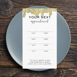 Cartão De Horário Sinalização holográfica - Glama moderno - Dourado