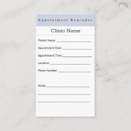 Cartão De Horário Soft Blue Minimal Appointment Card