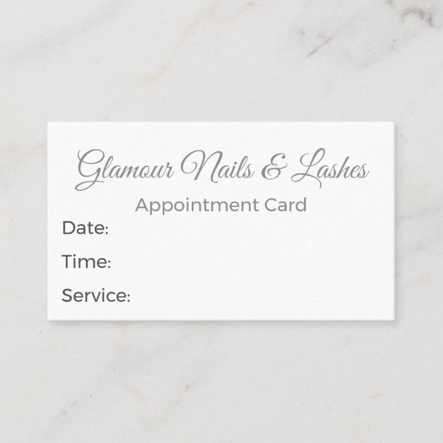 Cartão De Horário Soft Neutral Beauty Salon/Wellness Parlor  (Frente)