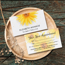 Cartão De Horário Stylist de Cabelo de Salão Amarelo