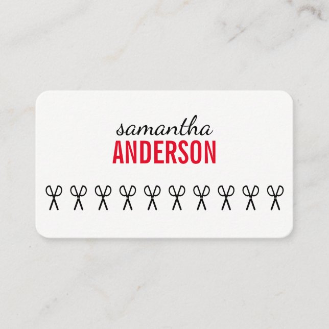 Cartão De Horário Stylist para o cabelo (Frente)