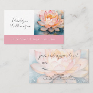 Cartão De Horário Terapeuta Moderno Spa Yoga Flor de Lótus Consulta