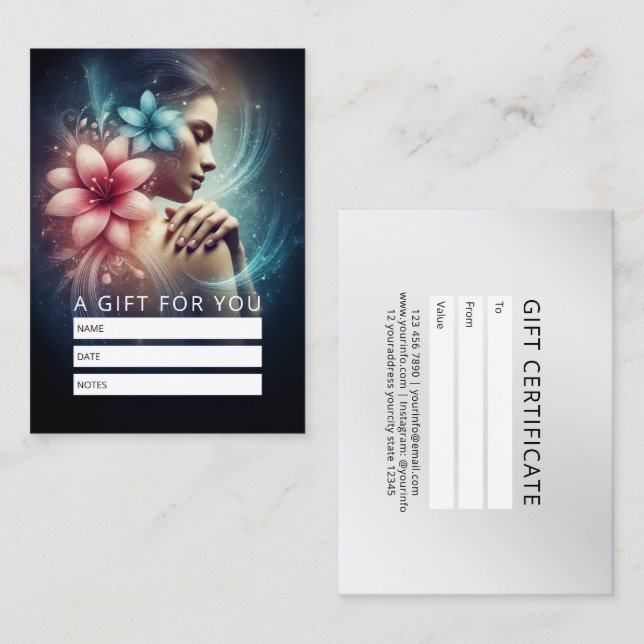 Cartão De Horário Terapêutica de Massagem Terapia Mãos Energia Spa B (Frente/Verso)