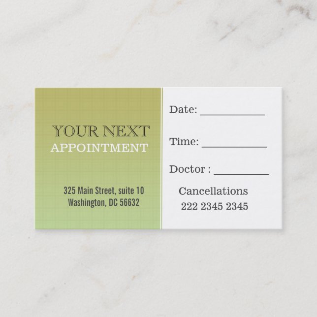 Cartão De Horário Teste padrão mínimo khaki escuro da xadrez da (Frente)