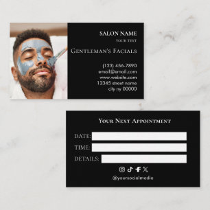 Cartão De Horário Tratamentos faciais de cuidados com a pele masculi