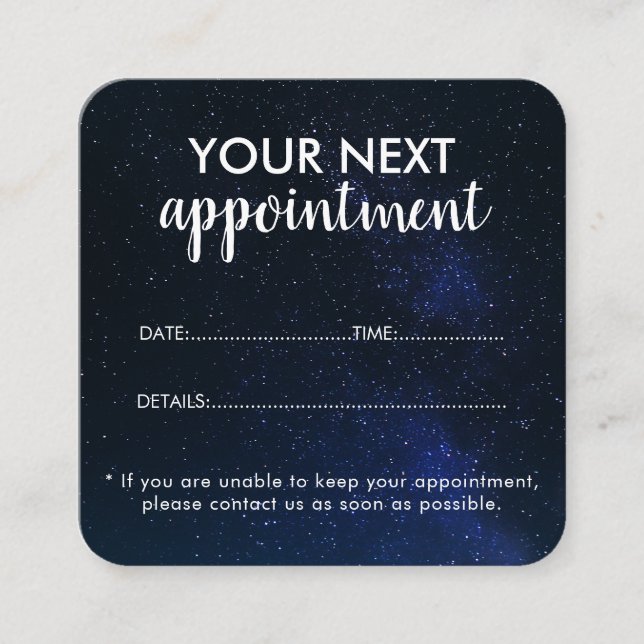 Cartão De Horário Trendy Modern Salon Appointment Reminder Card (Frente)