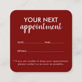 Cartão De Horário Trendy Modern Salon Appointment Reminder Card