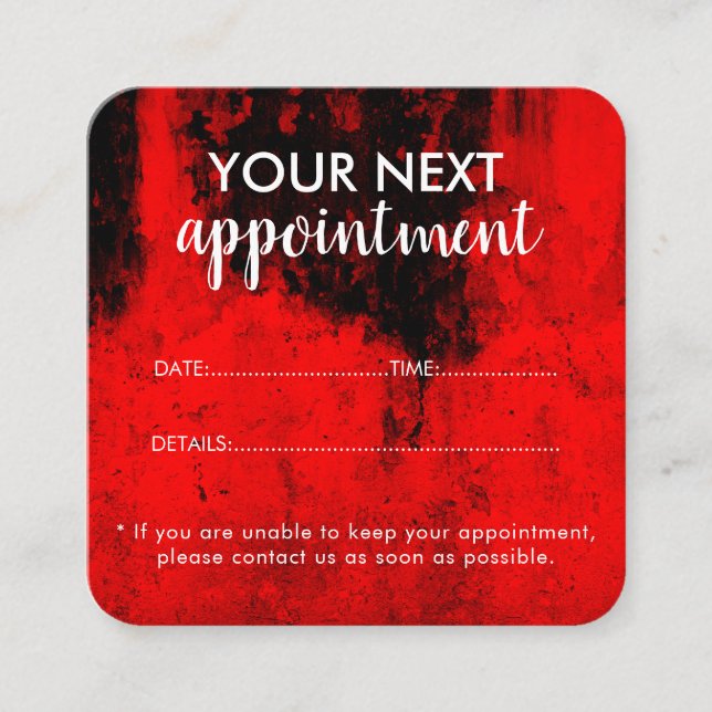 Cartão De Horário Trendy Modern Salon Appointment Reminder Card (Frente)
