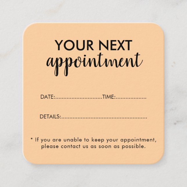 Cartão De Horário Trendy Modern Salon Appointment Reminder Card (Frente)