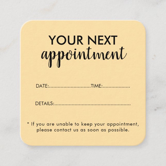 Cartão De Horário Trendy Modern Salon Appointment Reminder Card (Frente)