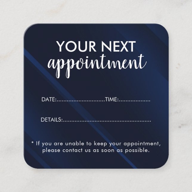 Cartão De Horário Trendy Modern Salon Appointment Reminder Card (Frente)