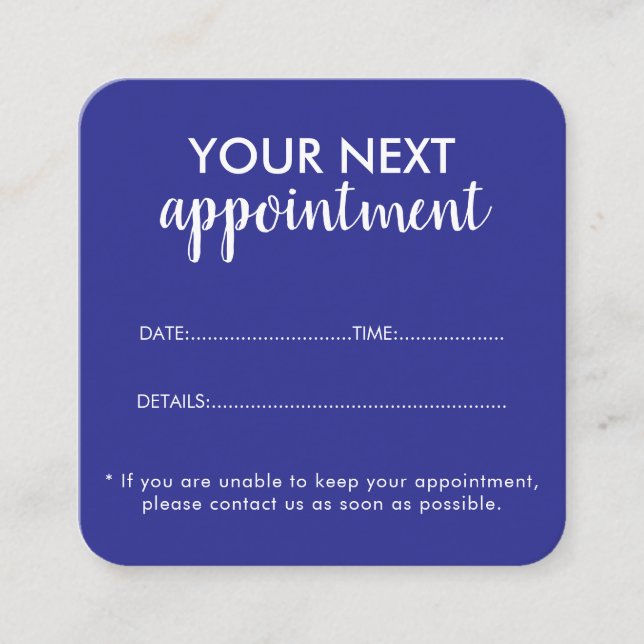 Cartão De Horário Trendy Modern Salon Appointment Reminder Card (Frente)