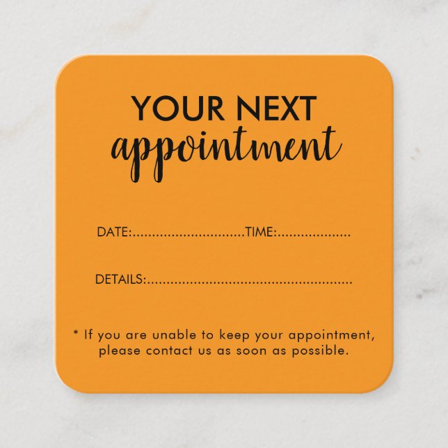 Cartão De Horário Trendy Modern Salon Appointment Reminder Card (Frente)