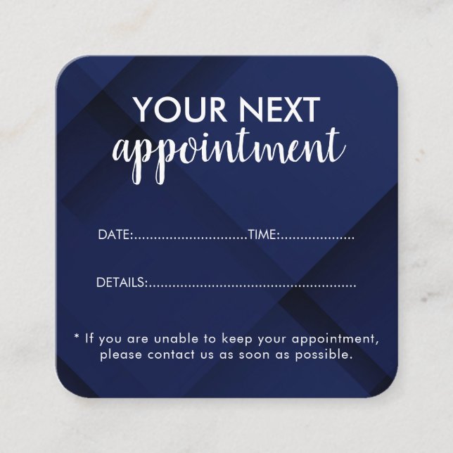 Cartão De Horário Trendy Modern Salon Appointment Reminder Card (Frente)