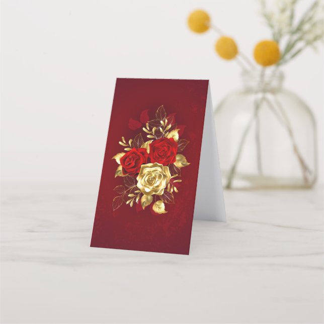 Cartão De Horário Três Rosas de joalharia (Verso)