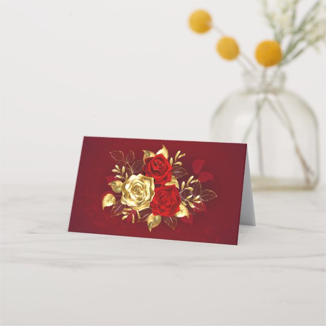 Cartão De Horário Três Rosas de joalharia (Frente)