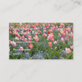 Cartão De Horário Tulipas cor-de-rosa e esqueçam-me-nós