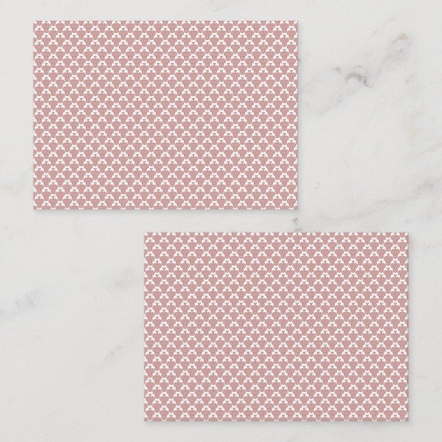 Cartão De Horário Um tapete padronizado com motivos vermelhos e cast (Frente/Verso)