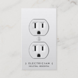 Cartão De Horário Uma simples tomada elétrica branca e eletricista