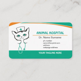 Cartão De Horário Vet Doctor & Animal Clinic Dog Cat business card