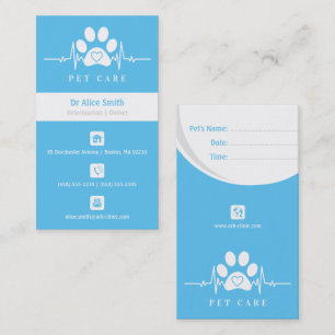 Cartão De Horário Veterinária Pet Care Informações