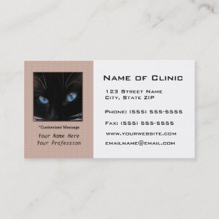 Cartão De Horário Veterinária Siamese Cat Azul