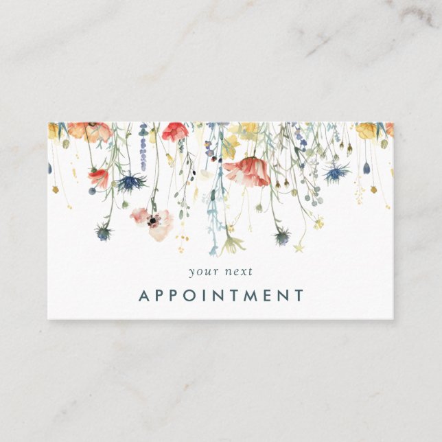 Cartão De Horário Vibrant Wildflower (Frente)