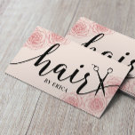 Cartão De Horário Vintage Pink Floral Salon Nomeação<br><div class="desc">Cartões de visitas de Compromisso Floral Rosa-Rosa,  com Tipografia Elegante do Cabelo.</div>