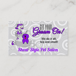 Cartão De Horário Violet Purple Grooming Em Pet Grooming