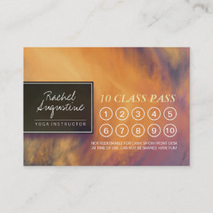 Cartão De Horário Watercolor Sunset YOGA 10 Classe Nomeação de Passa