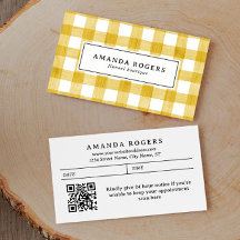 Yellow Watercolor Buffalo Plaid QR CODE modern 