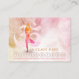 Cartão De Horário YOGA 10 Classe Pass Appoint Meditation Pose Om