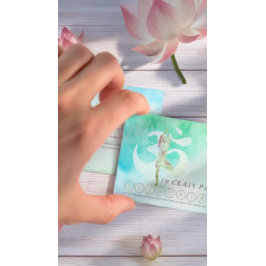 Cartão De Horário YOGA 10 Classe Pass Appoint Meditation Pose Om