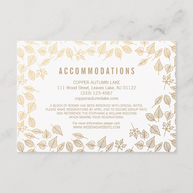 Cartão de Hospedagem Folhas de Outono Elegantes Do (Frente)