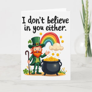 Cartão de Humor do Leprechaun Sortudo