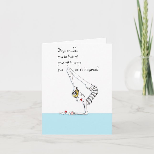 Cartão de humor Yoga Pose Yoga adequado para enqua (Frente)
